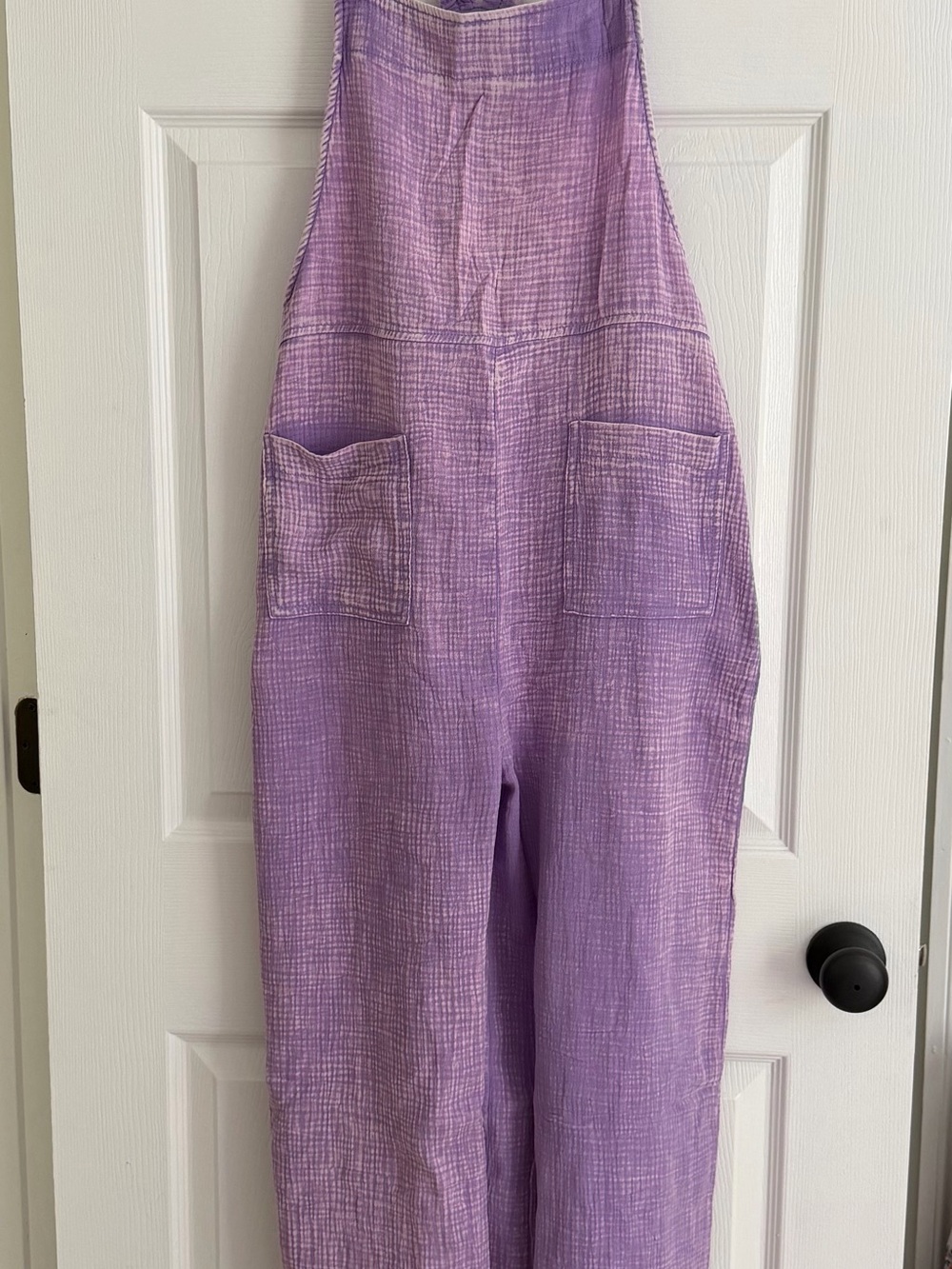 Zenana Outfitters Lavender Textured Wide-Leg Overalls